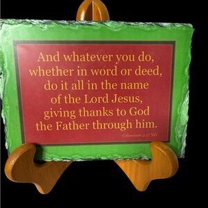 Inspirational Bible Verse Colossians 3:17 Decorative Tile.  (A)